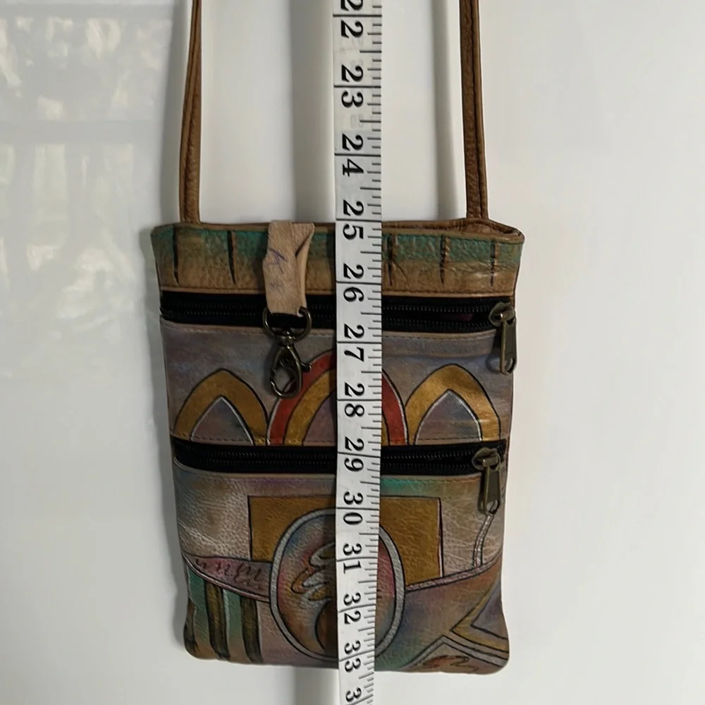 Anuschka Hand Painted Leather Boho Crossbody Bag - Picture 5 of 16